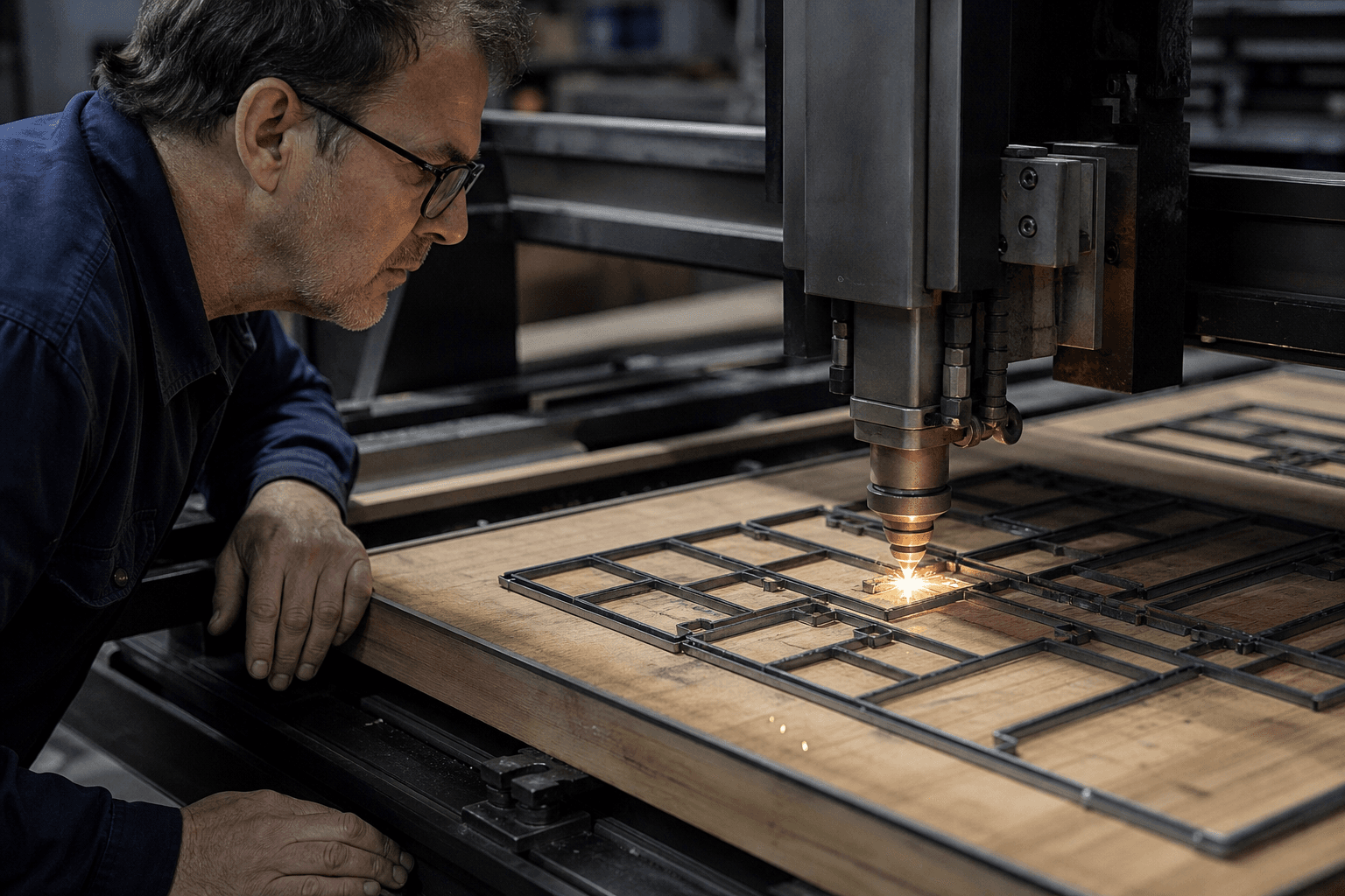 Werkzeugbauer fertigt Stanzform